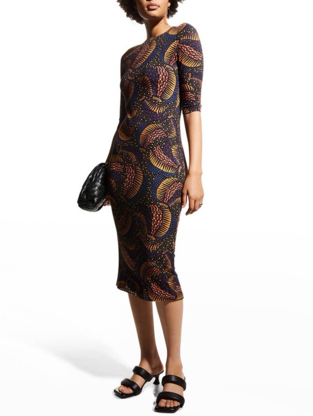 Farm Rio Wild Bananas Bodycon‎ Jersey Midi Dress Small